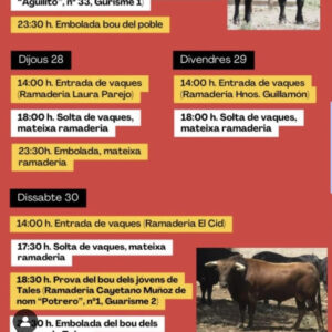 TOROS TALES DEL 23 AL 30 AGOSTO 2025
