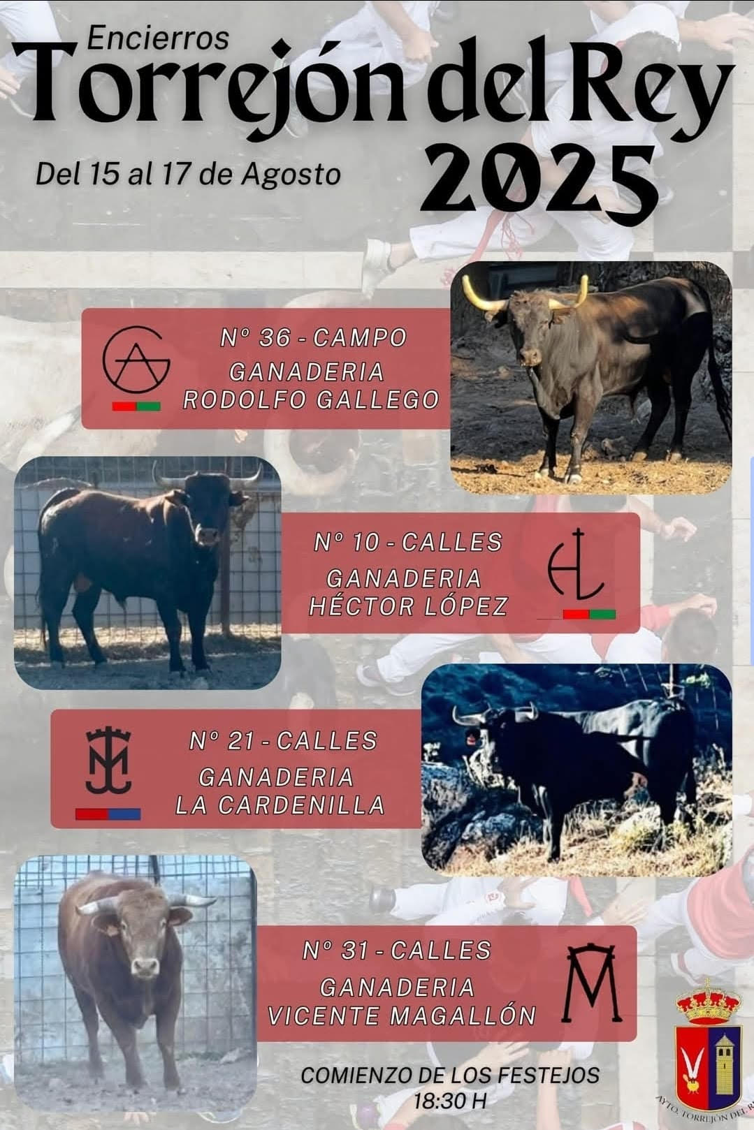 TOROS TORREJON DEL REY DEL 15 AL 17 DE AGOSTO