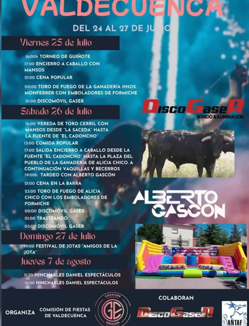 TOROS VALDECUENCA 24 AL 27 DE AGOSTO 2025