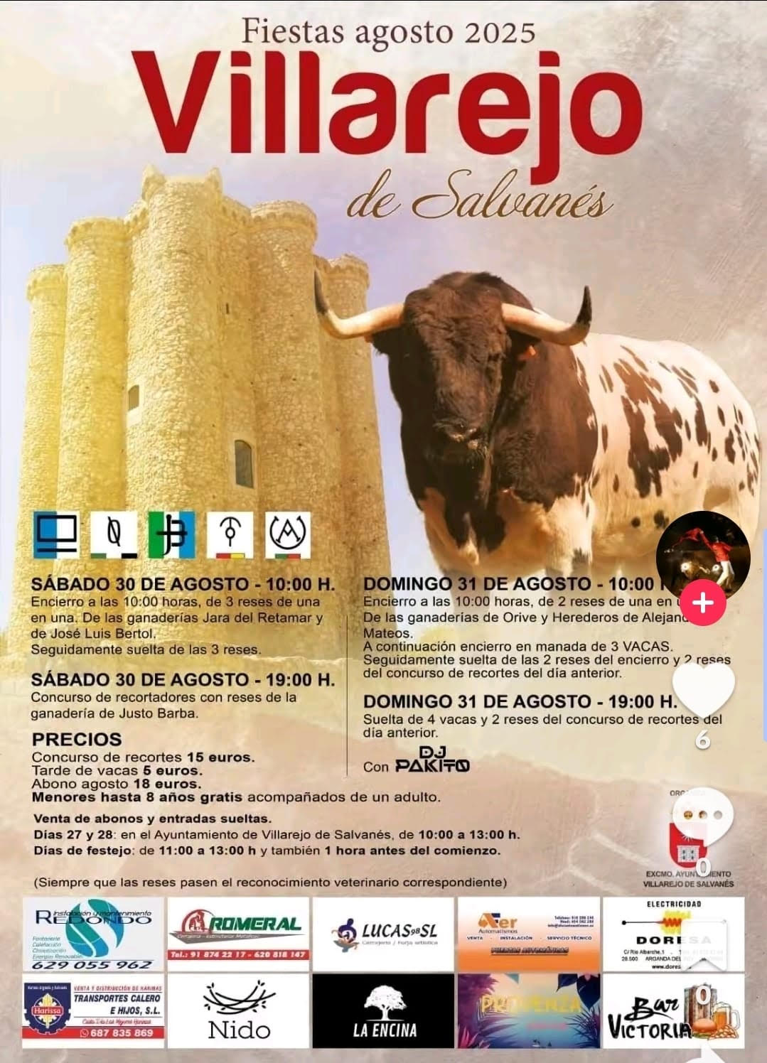 TOROS VILAREJO DE SALVANES 30 Y 31 AGOSTO 2025