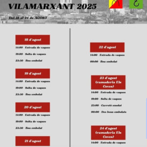 TOROS VILLAMARXANT DEL 18 AL 24 DE AGOSTO 2025