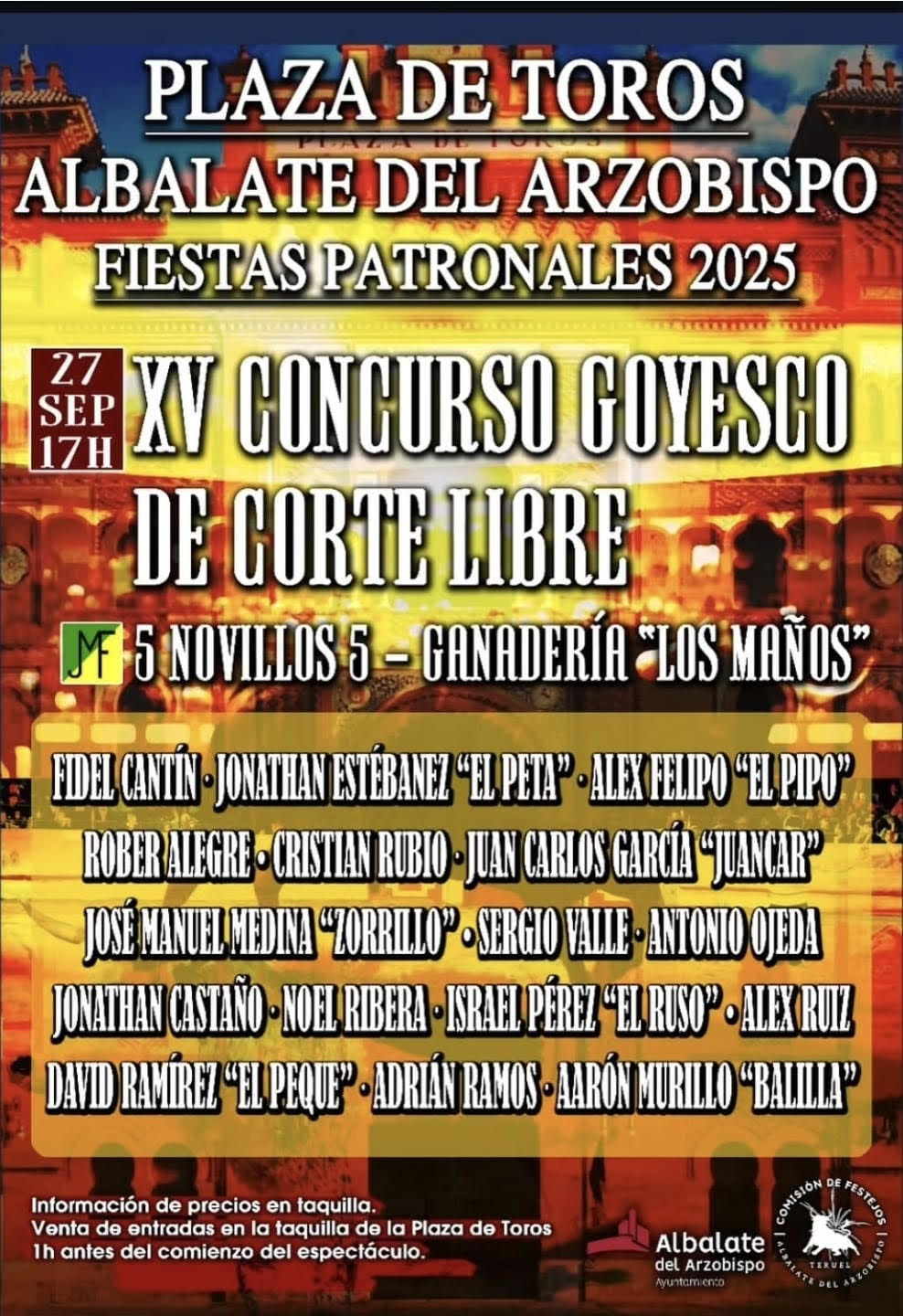 TOROS ALBALATE DEL ARZOBISPO 27 SEPTIEMBRE 2025