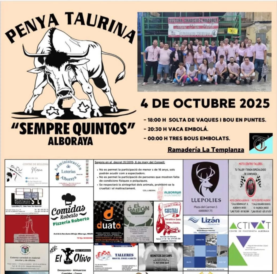 Toros Alboraia 4 Octubre 2025