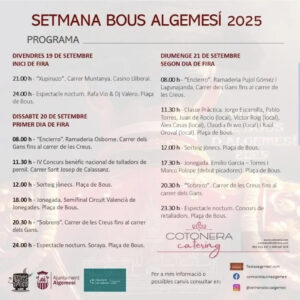 TOROS ALGEMESI 19 Y 21 SEPTIEMBRE 2025