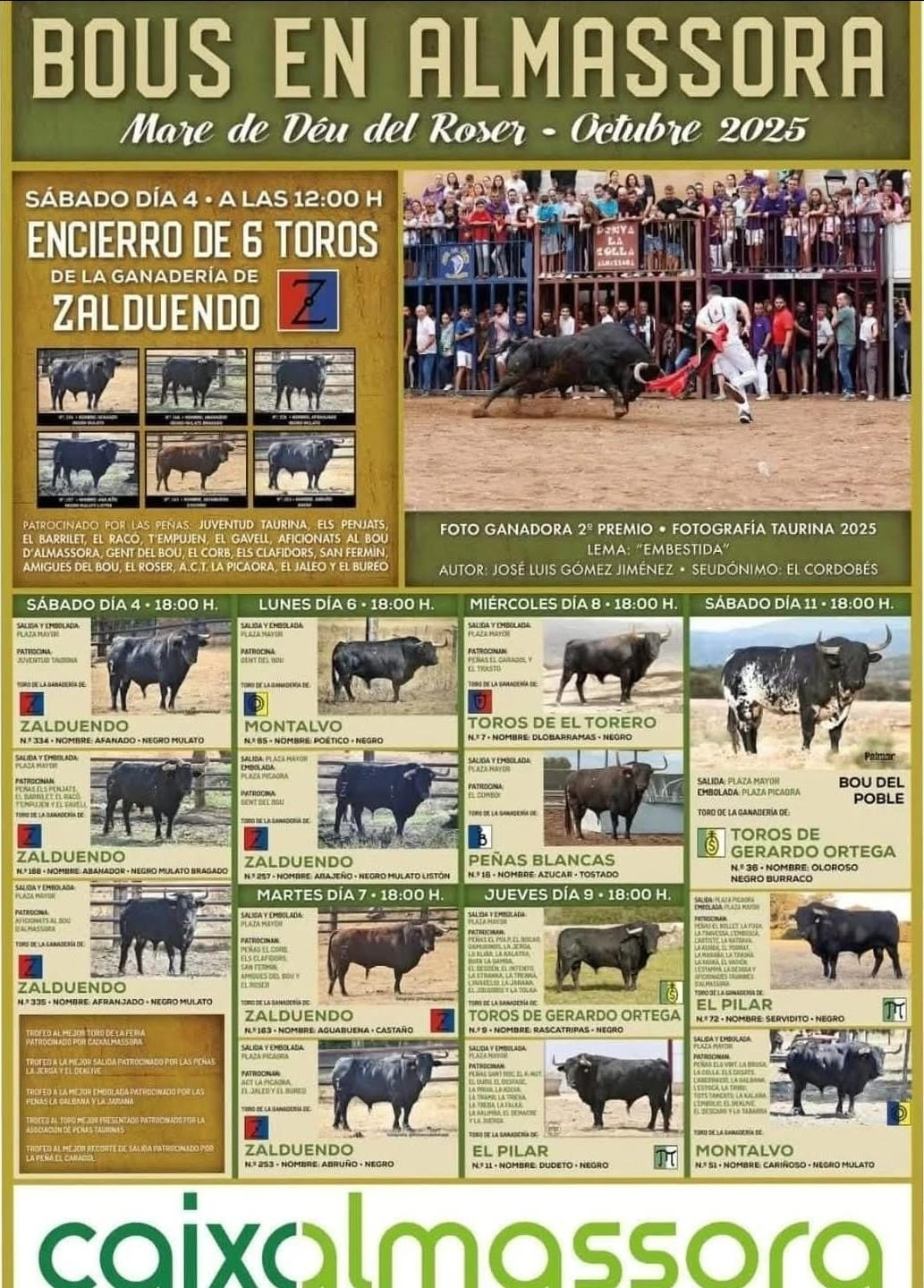 TOROS ALMASSORA 11 DE OCTUBRE 2025