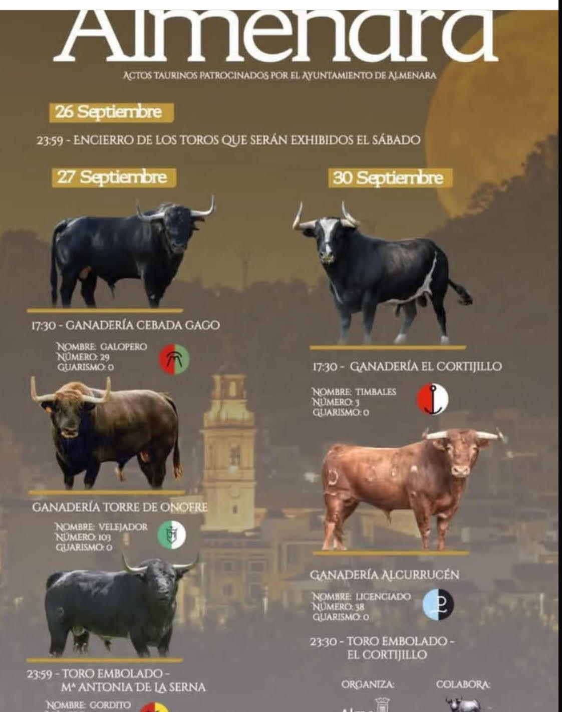 TOROS ALMENARA 30 SEPTIEMBRE 2025