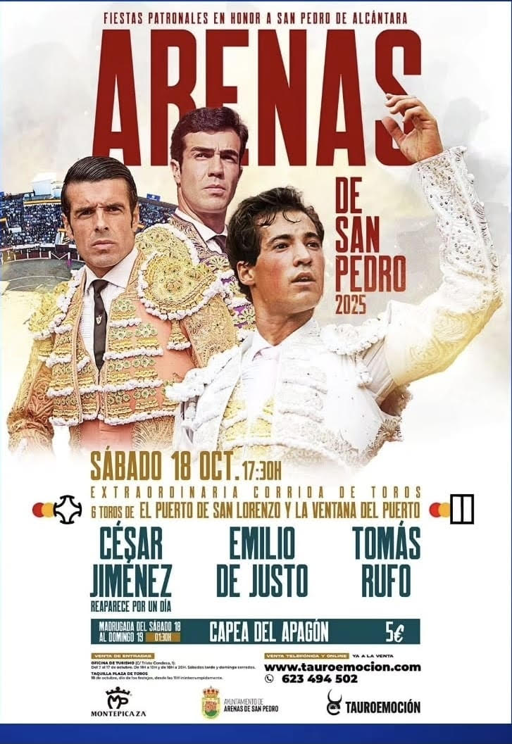 TOROS ARENAS 18 OCTUBRE 2025