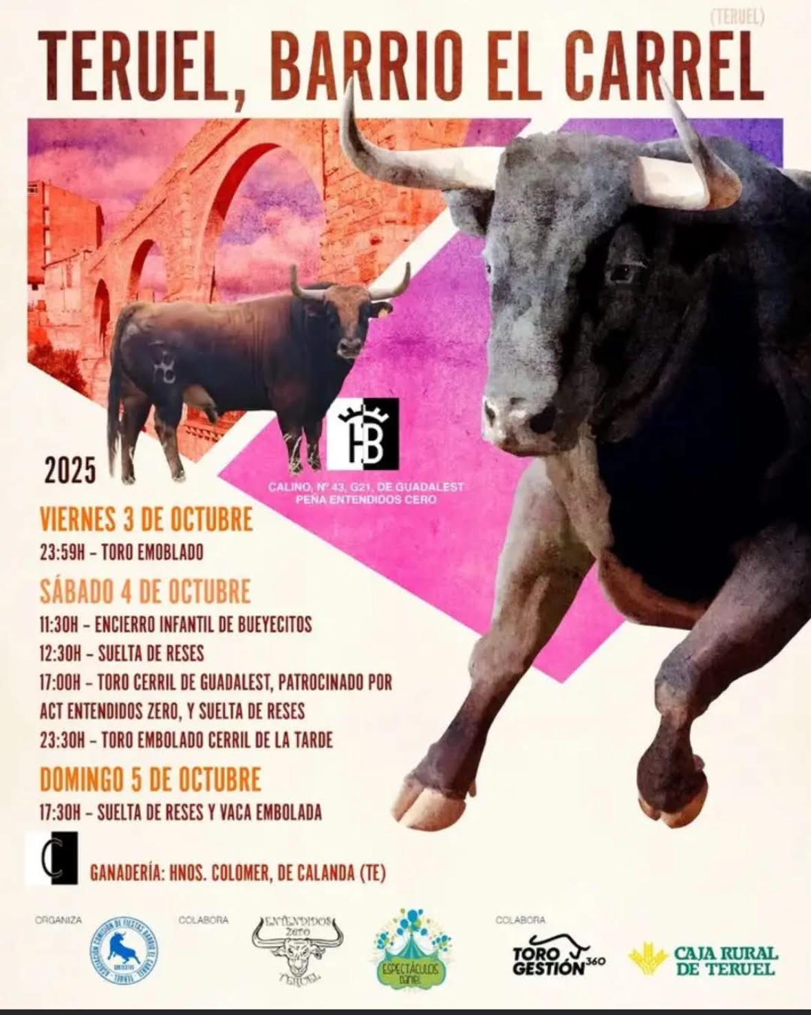 TOROS BARRIO EL CARREL TERUEL 3, 4 Y 5 OCTUBRE 2025