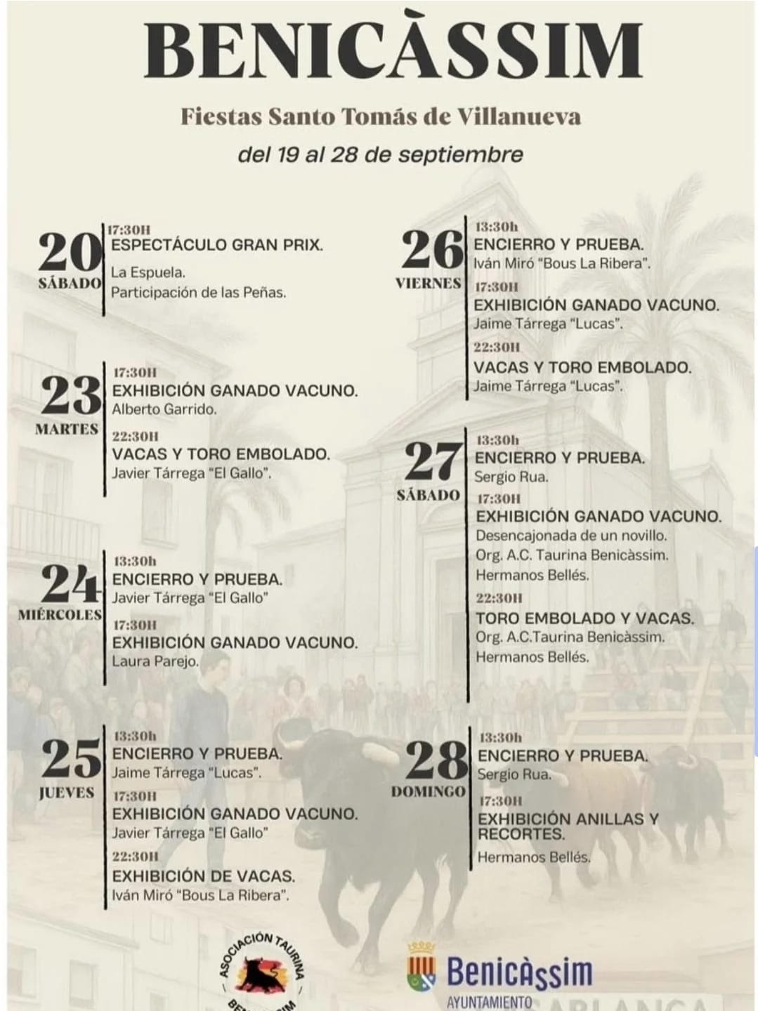 TOROS BENICASSIM DEL 19 AL 28 DDE SEPTIRMBRE 2025