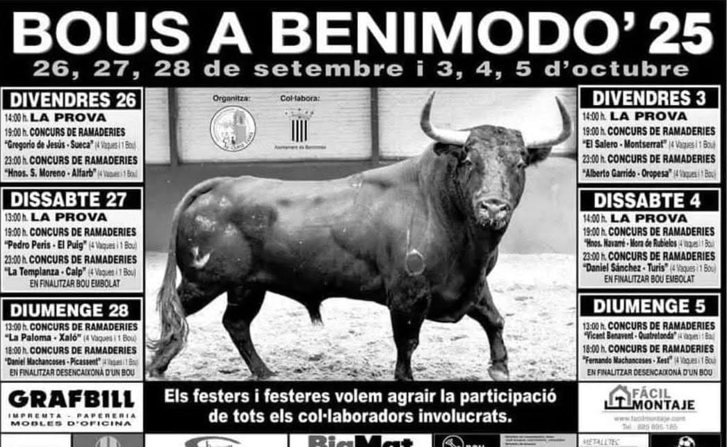 TOROS BENIMODO DEL 3 AL 5 OCTUBRE 2025