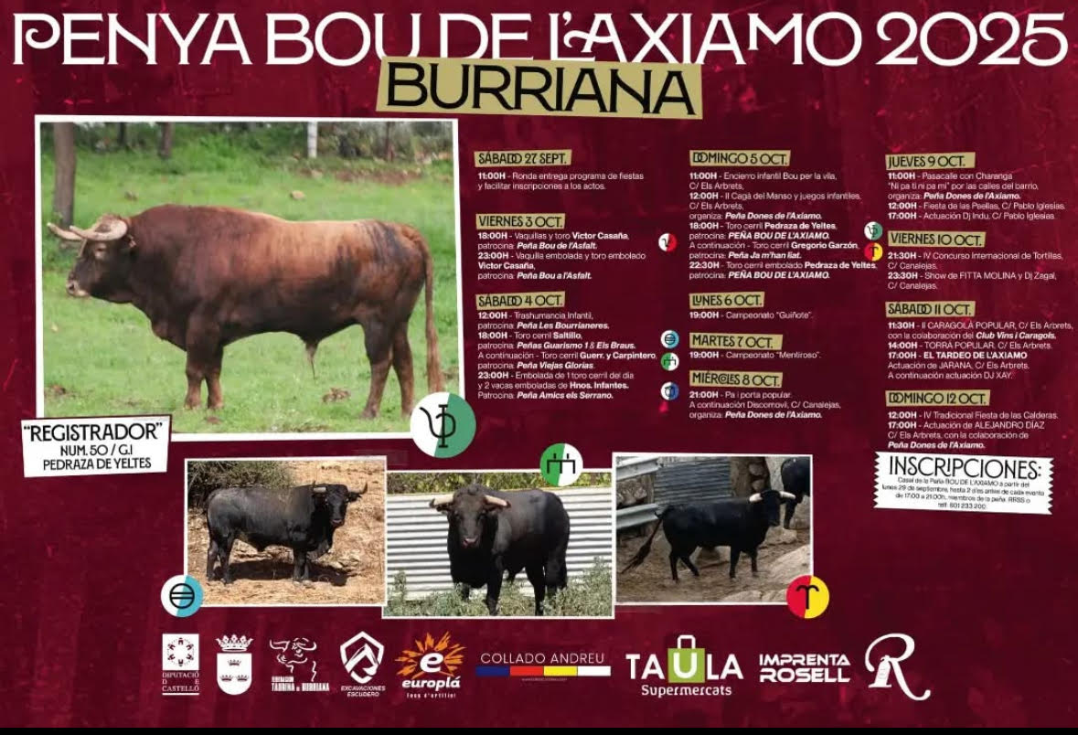 TOROS BURRIANA DEL 3 AL 12 DE OCTUBRE 2025