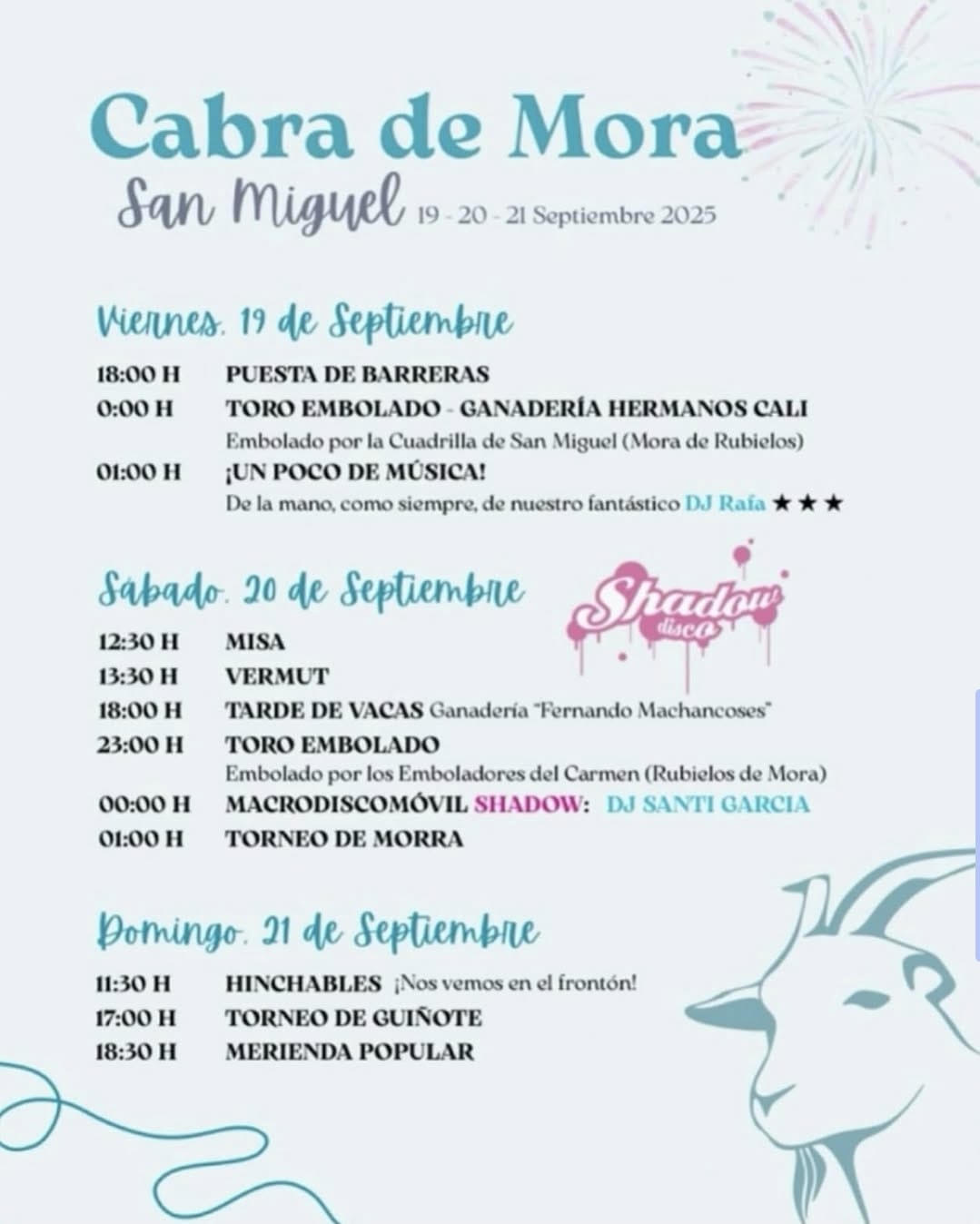 TOROS CABRA DE MORAS DEL 19 AL 21 DE SEPTIEMBRE 2025