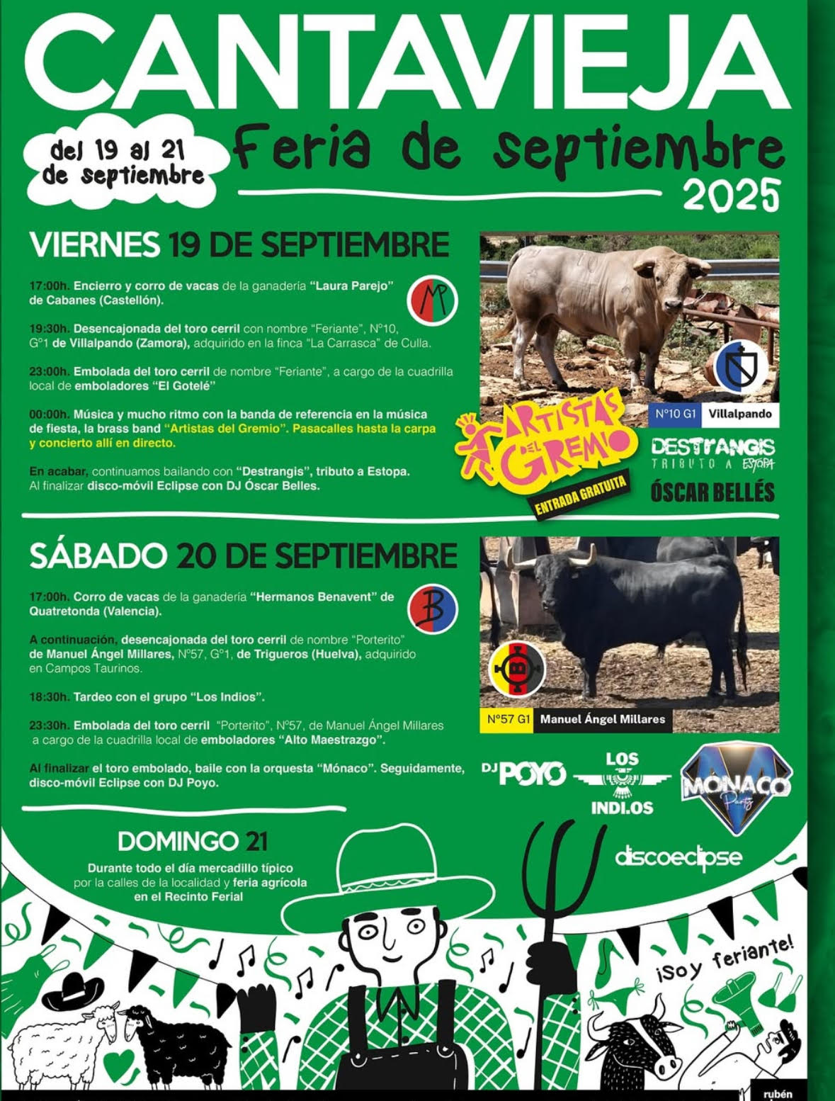 TOROS CANTAVIEJA 19 Y 20 SEPTIEMBRE 2025