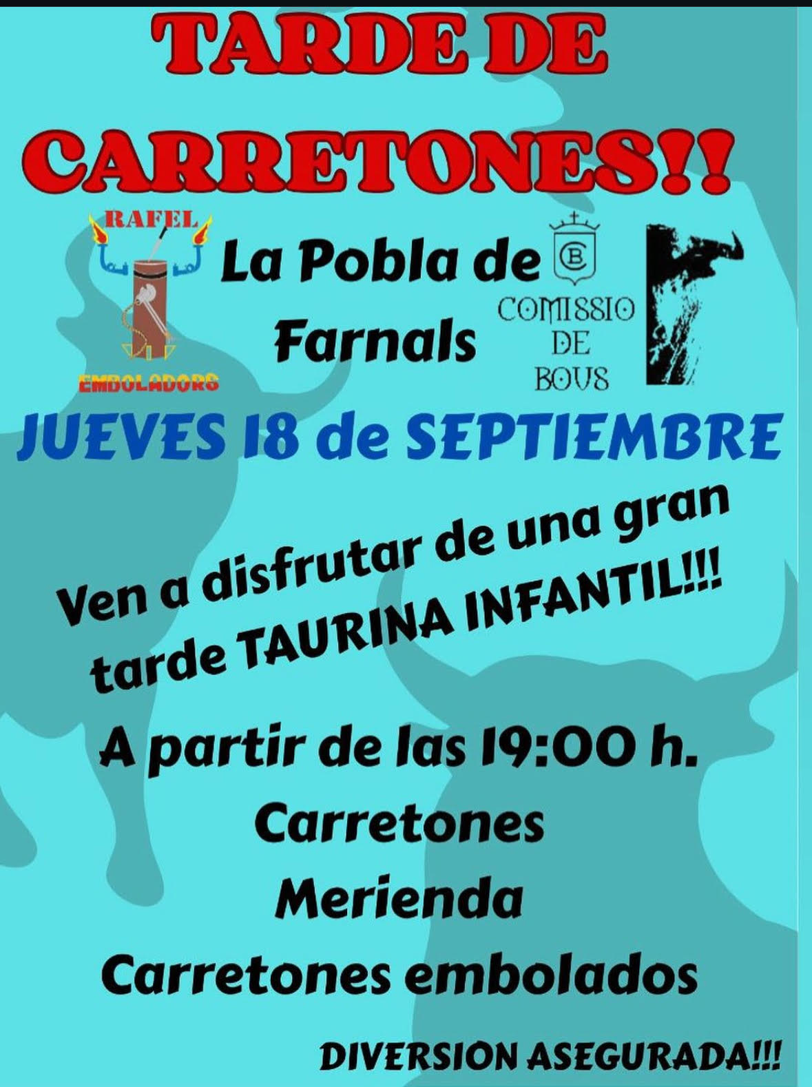 TOROS CARRETONES LA POBLA DE FARNALS 18 SEPTIEMBRE 2025