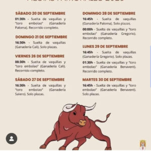 TOROS EN ENGUERA DEL 20 AL 30 SEPTIEMBRE 2025