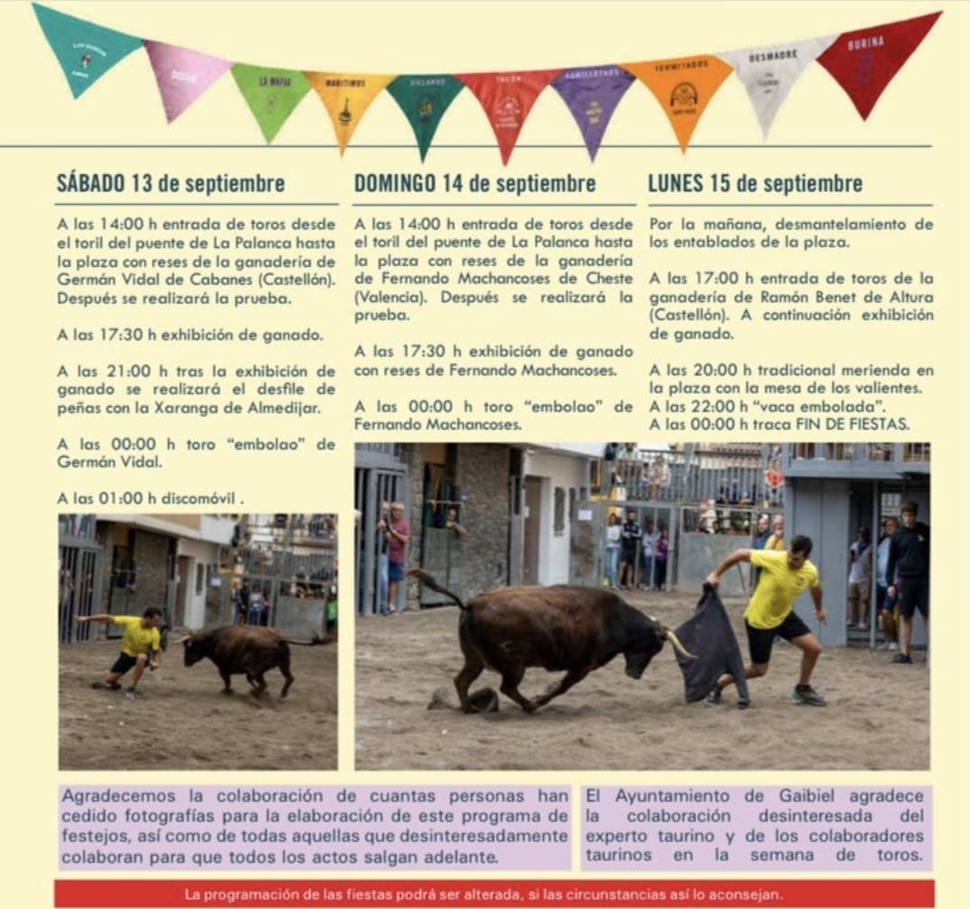 TOROS GAIBEL DEL 13 AL 15 SEPTIEMBRE 2025