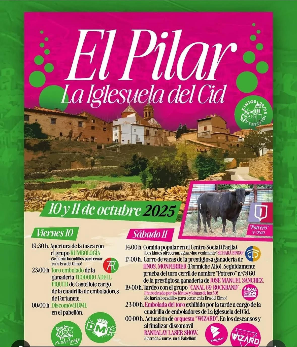 Toros Iglesuela del Cid 10 y 11 de Octubre 2025