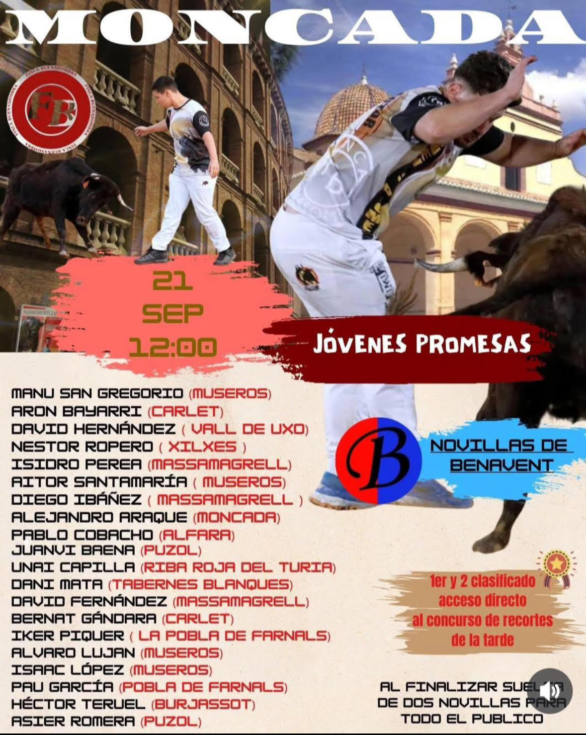 TOROS JOVENES PROMESAS MONCADA 21 SEPTIEMBRE 2025