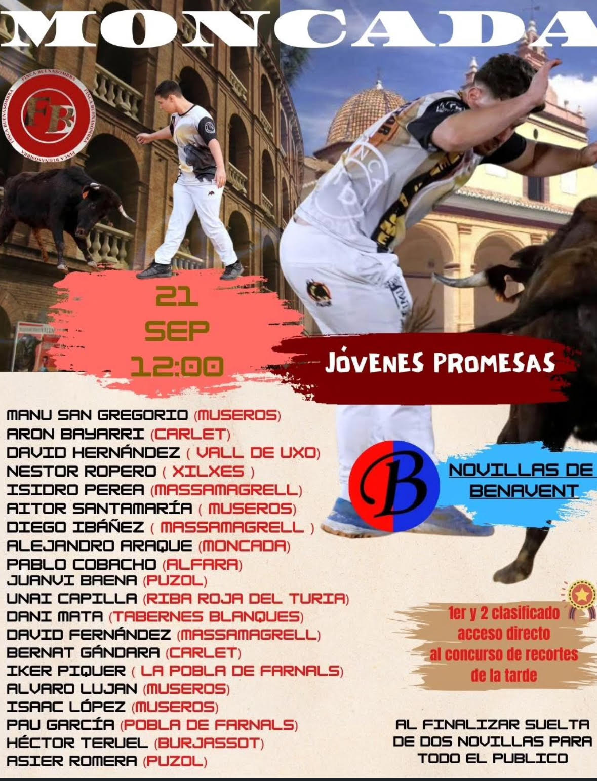 TOROS JOVENES PTROMESA MONCADA 21 SEPTIEMBRE 2025