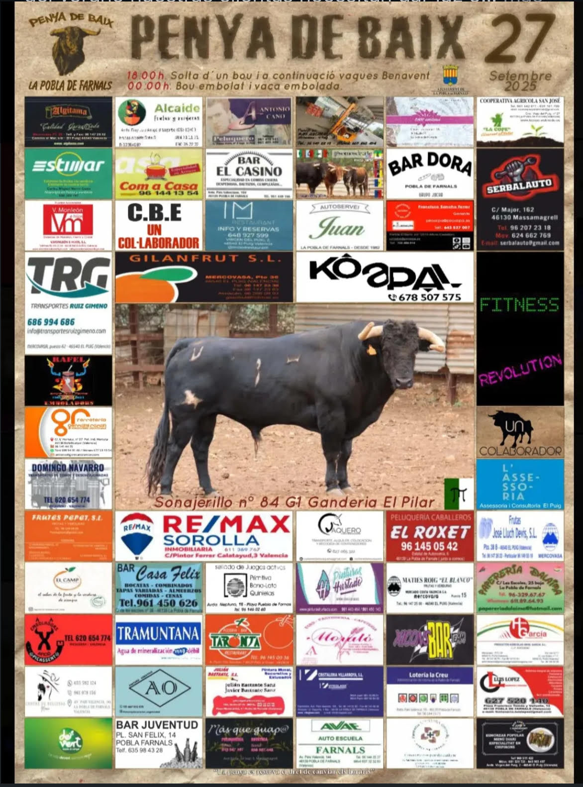 TOROS LA POBLA DE FARNALS 27 SEPTIEMBRE 2025