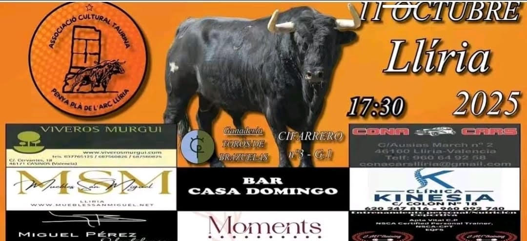 TOROS LLIRIA 11 DE OCTUBRE 2025