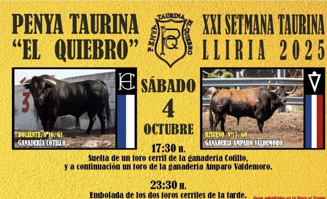 TOROS LLIRIA EL QUIEBRO 4 OCTUBRE 2025