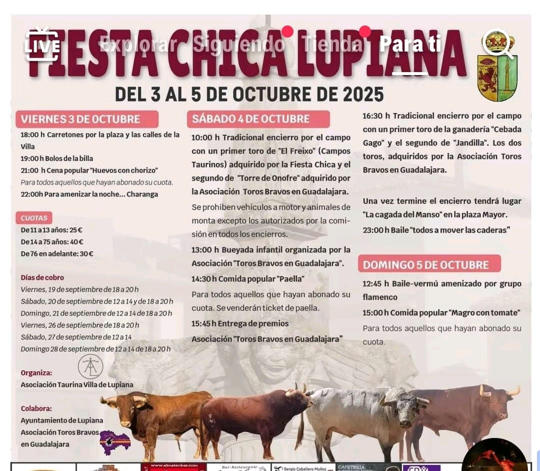 TOROS LUPIANA DEL 3 AL 5 DE OCTUBRE 2025