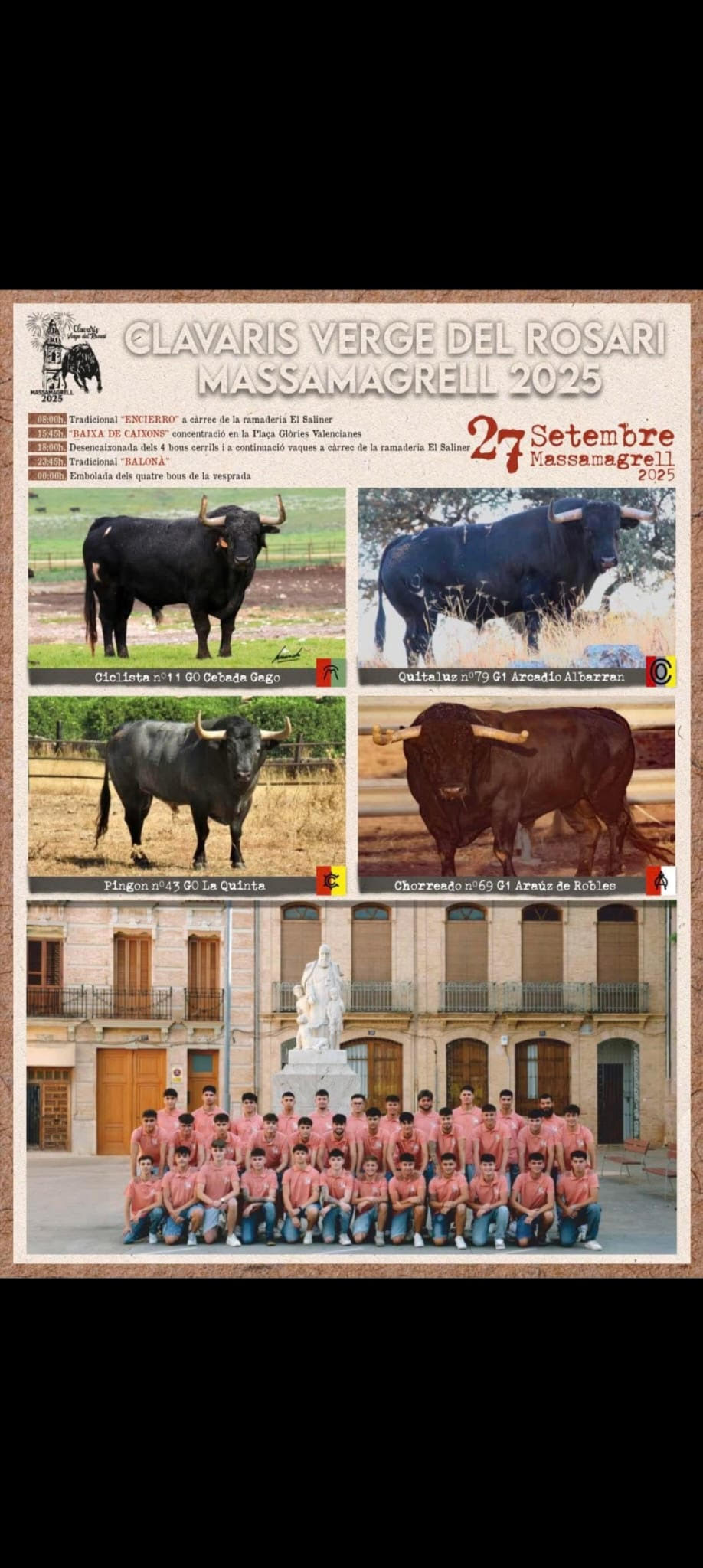 TOROS MASSAMAGRELL 27 SEPTIEMBRE 2025