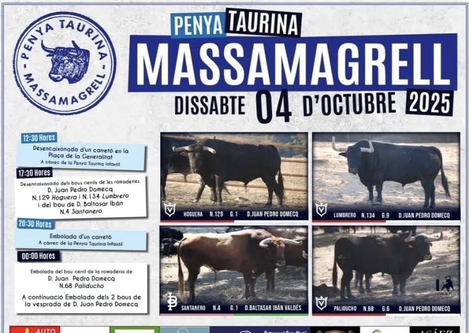 TOROS MASSAMAGRELL 4 OCTUBRE 2025