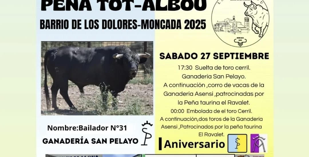 TOROS MONCADA 27 SEPTIEMBRE 2025
