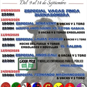 TOROS MONCADA DEL 9 AL 14 SEPTIEMNRE 2025