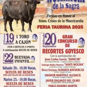 TOROS NUMANCIA DE LA SAGRA DEL 19 AL 22 DE SEPTIRMBRE 2025