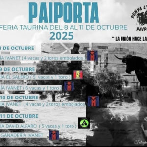 TOROS PAIPORTA DEL 8 AL 11 DE OCTUBRE 2025