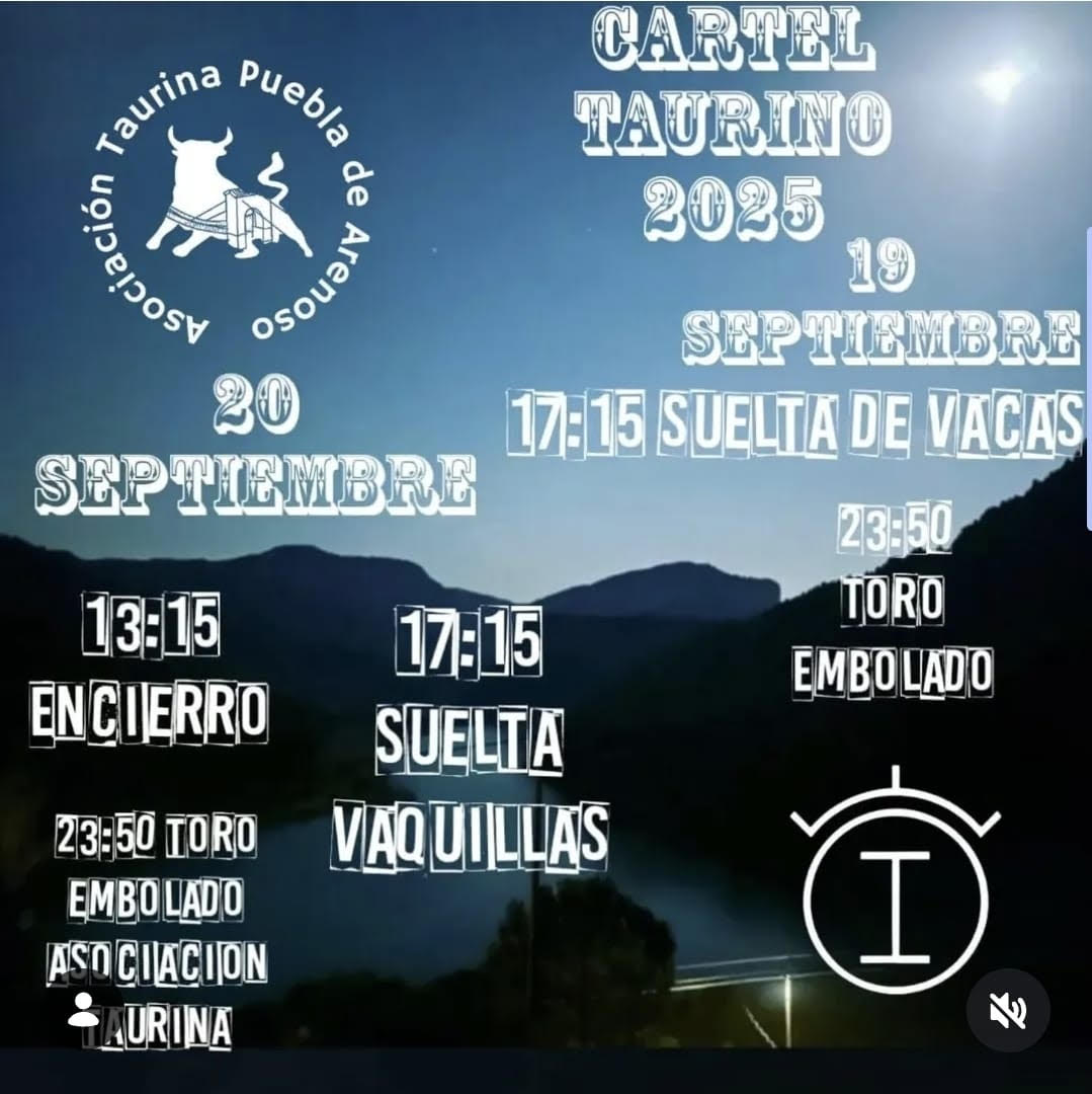 TOROS PUEBLA DE ARENOSO 20 SEPTIEMBRE 2025
