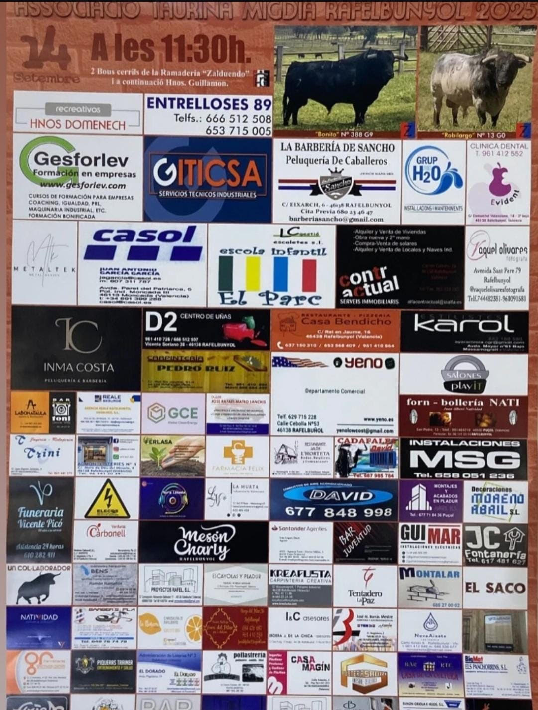 TOROS RAFELBUNOL 14 SEPTIMBRE 2025"