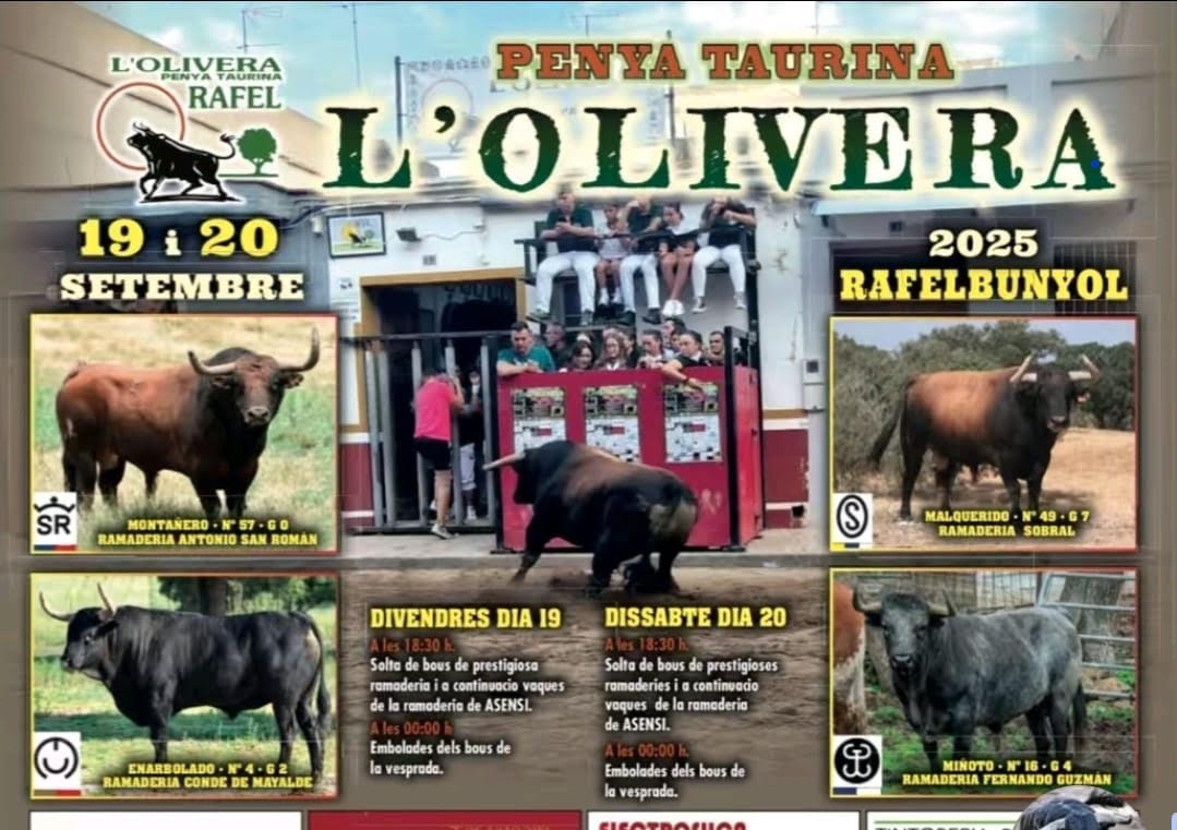 TOROS RAFELBUNOL 19 Y 20 SEPTIEMBRE 2025
