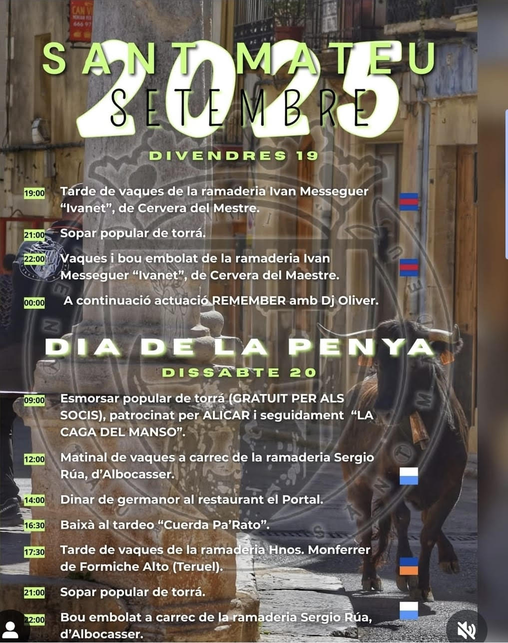 TOROS SANT MATEU 19 Y 20 SEPTIEMBRE 2025