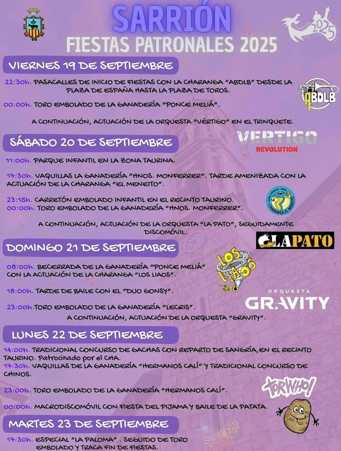 TOROS SARRION DEL 19 AL 23 DE SEPTIEMBRE 2025