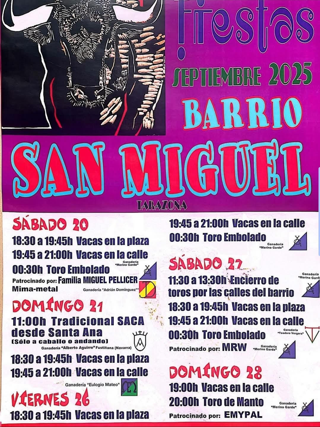 TOROS TARAZONA DEL 27 Y 28 DE SEPTIEMBRE 2025