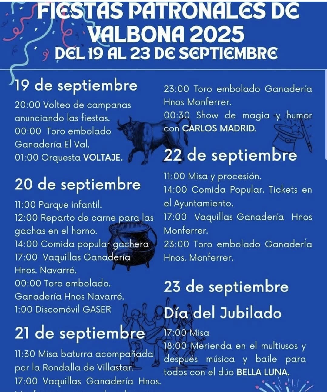 TOROS VALBONA DE 19 AL 23 DE SEPTIEMBRE 2025