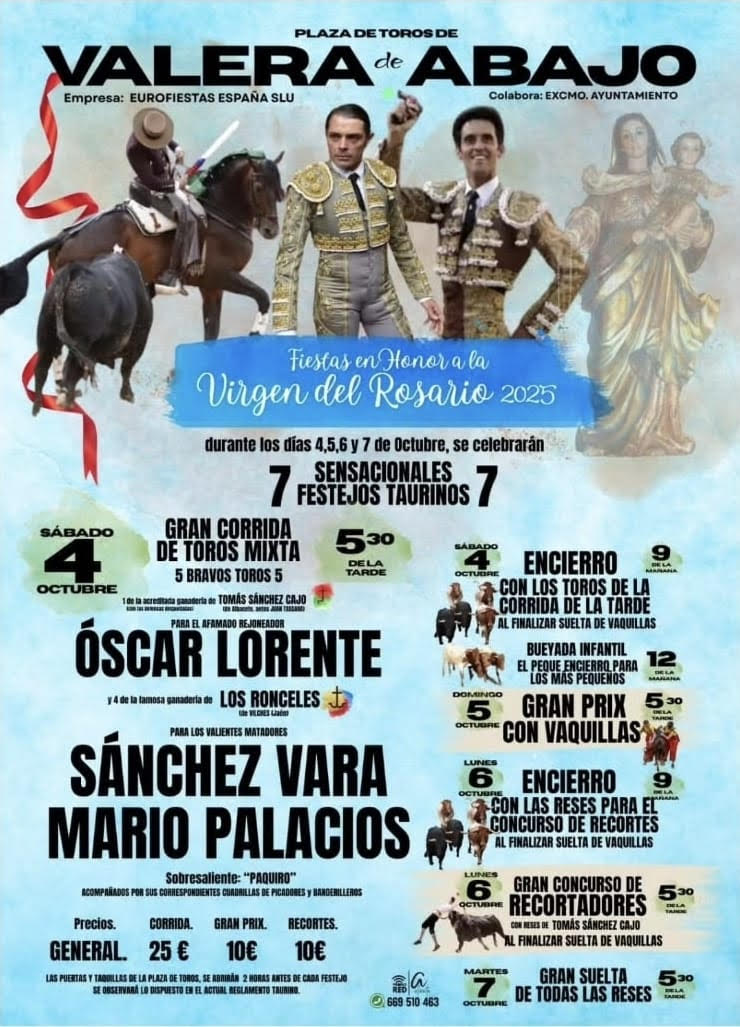 TOROS VALERA DE ABAJO DEL 4 AL 7 OCTUBRE 2025