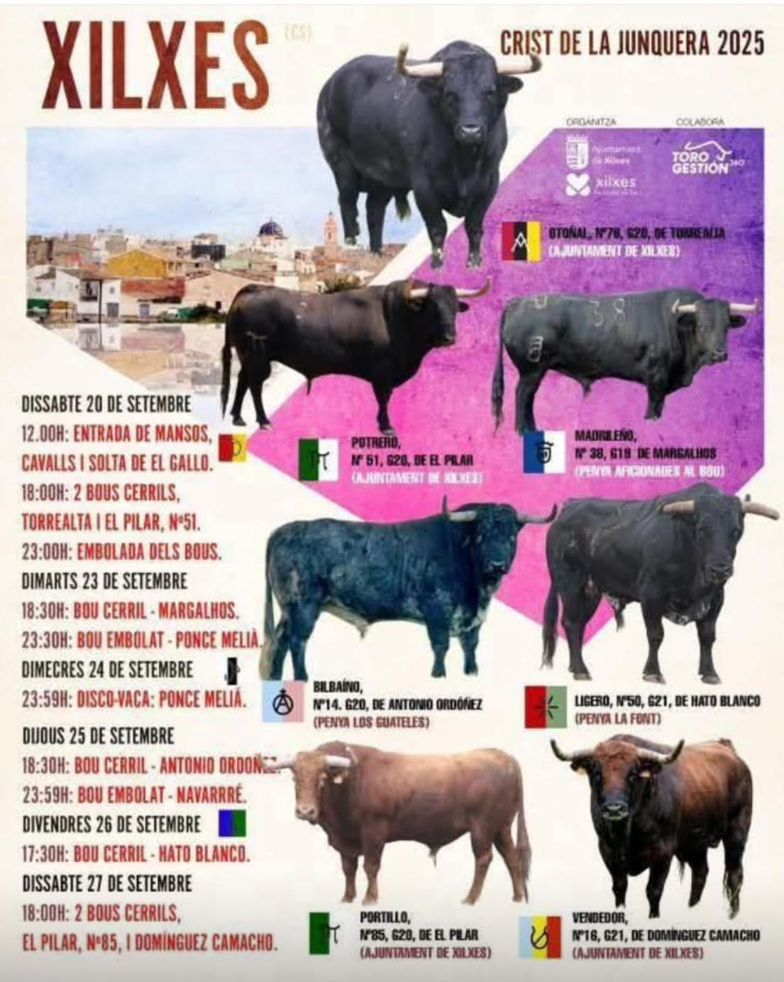 TOROS XILXEL DEL 20 AL 27 SEPTIEMBRE 2025