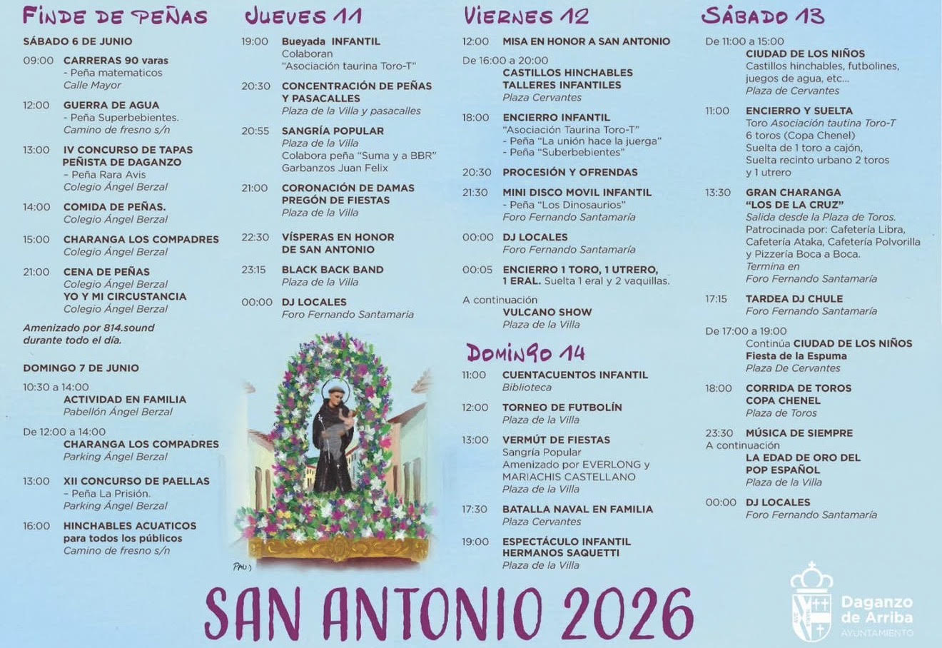 TOROS DAGANZO DE ARRIBA DEL 11 AL 14 DE JUNIO 2026