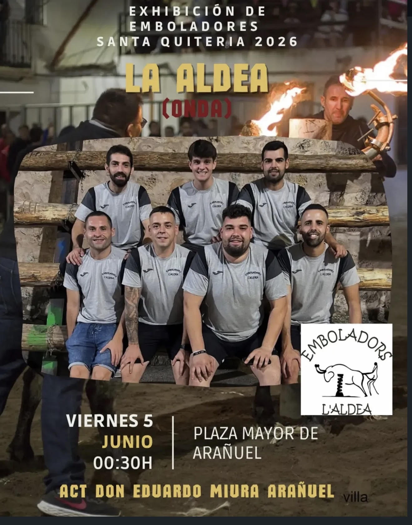 TOROS EXHIBICION DE EMBOLADORE 5 JUNIO ARAÑUEL 2026