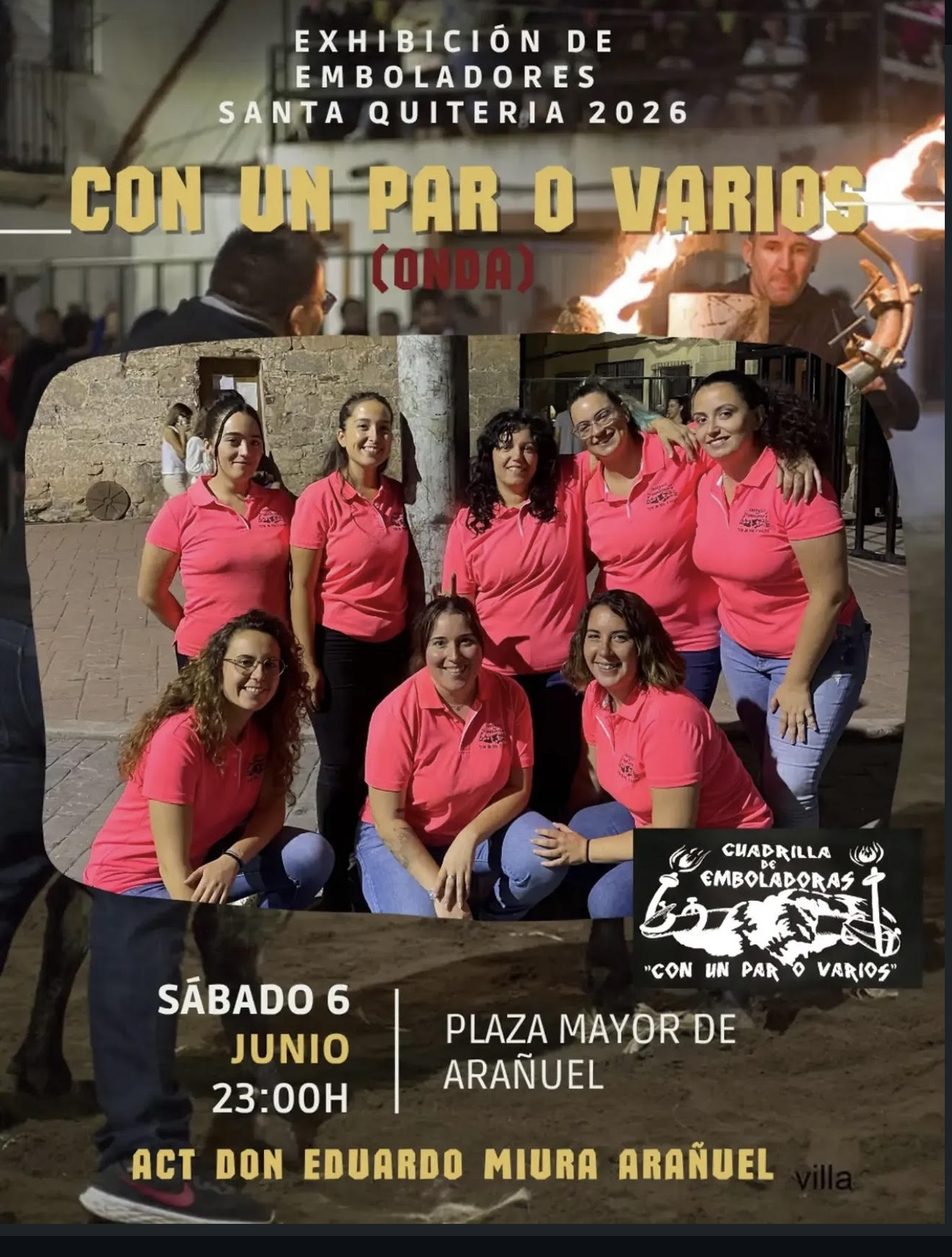 TOROS EXHIBICION DE EMBOLADORE 6 JUNIO ARAÑUEL 2026