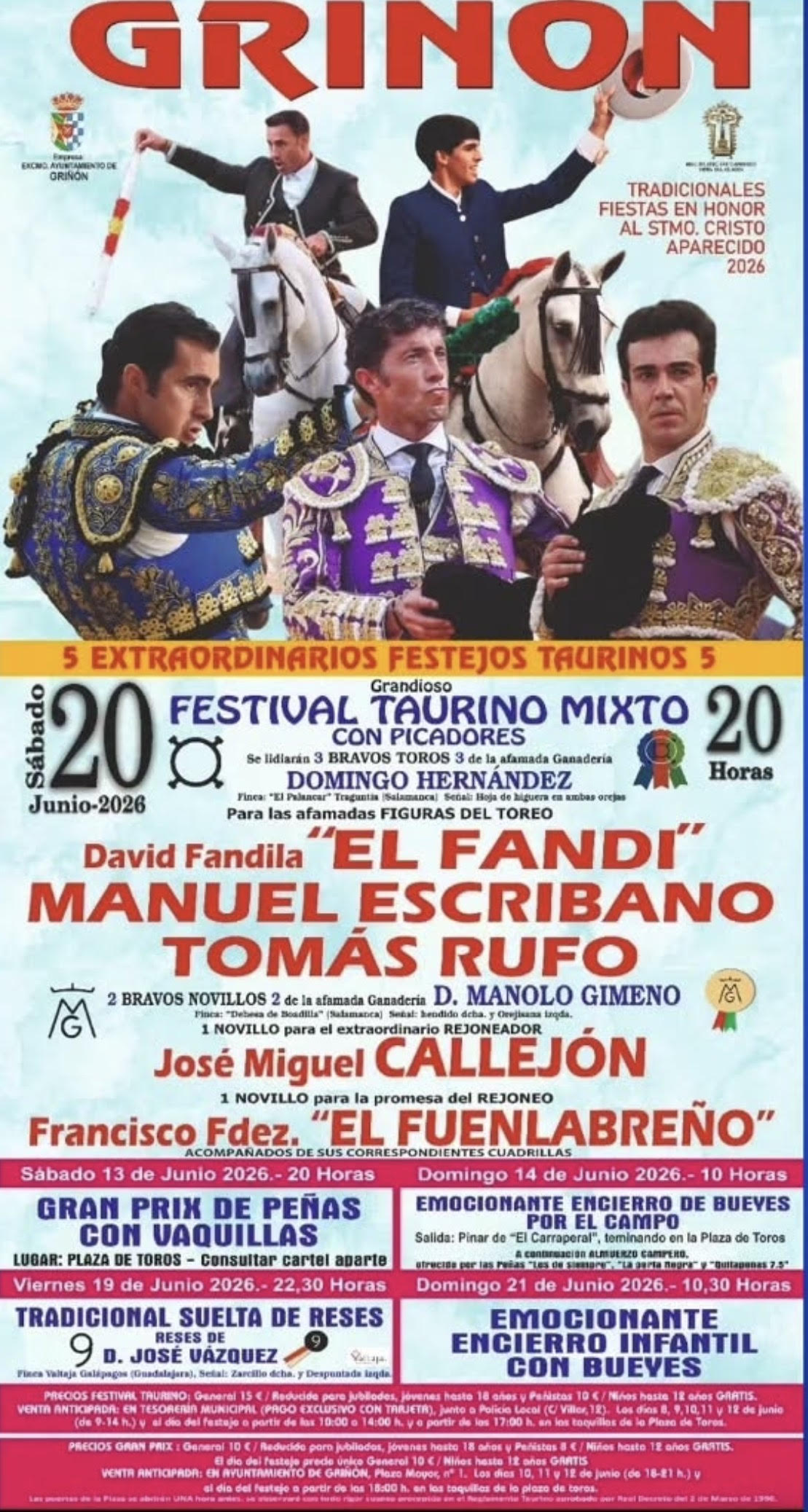 TOROS GRIÑON 20 JUNIO 2026