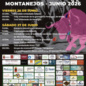 TOROS MONTANEJOS 26 Y 27 DE JUNIO 2026