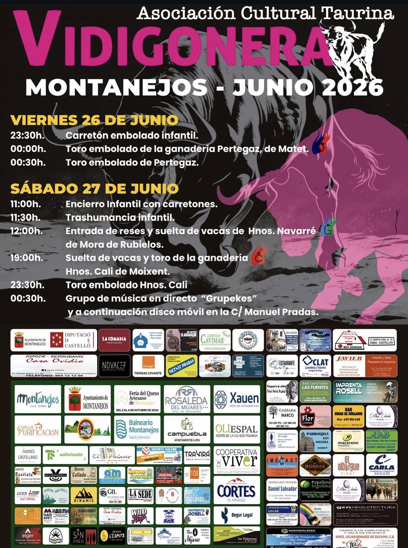 TOROS MONTANEJOS 26 Y 27 DE JUNIO 2026