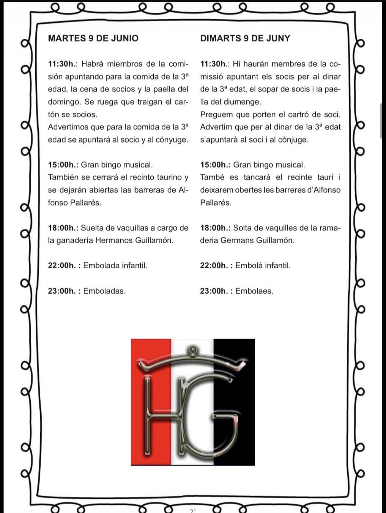 TOROS ONDA 9 DE JUNIO 2026