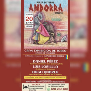 TOROS PLAZA DE TOROS ANDORRA TERUEL 20 JUNIO 2026